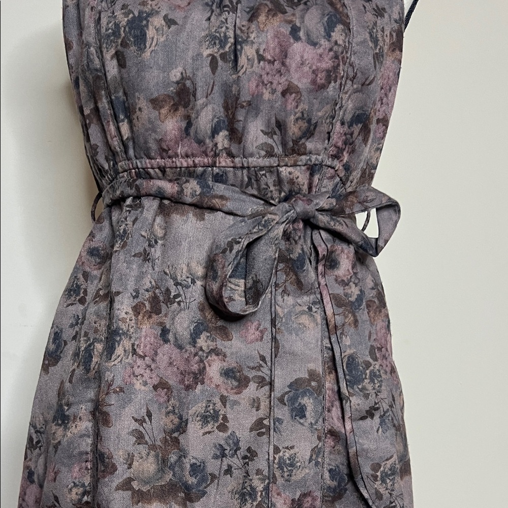 Forever 21 Floral Belted Mini Dress - Gray and Pink - Picture 5 of 15
